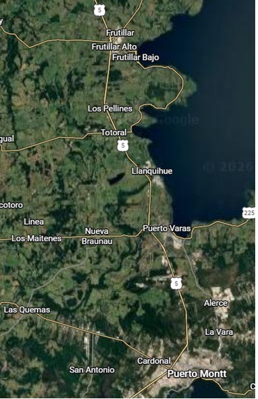 Mapa de conectividad en la cuenca del Lago Llanquihue